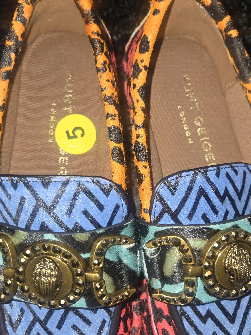 Kurt Geiger Multicolor Loafers in Blue, Red, Orange and Gold